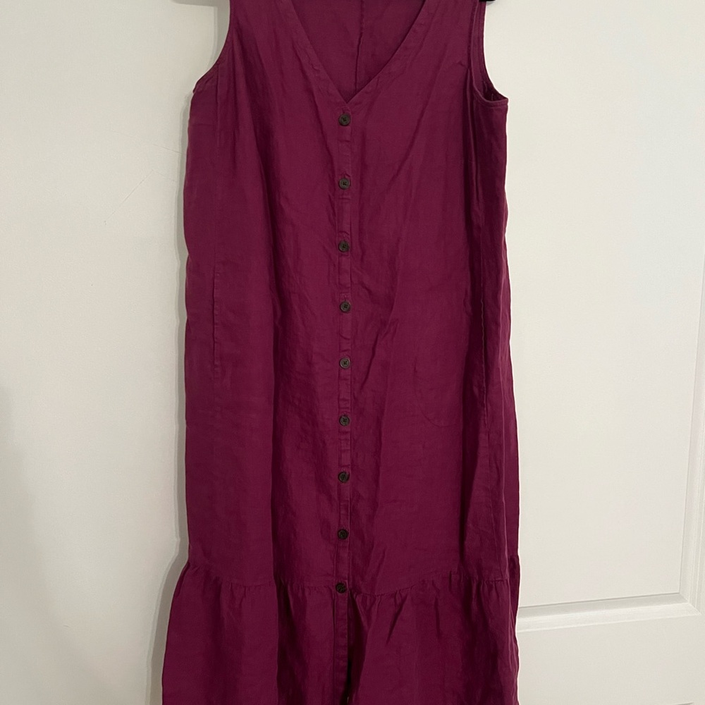 J. Jill Magenta Ruffled Midi Sundress